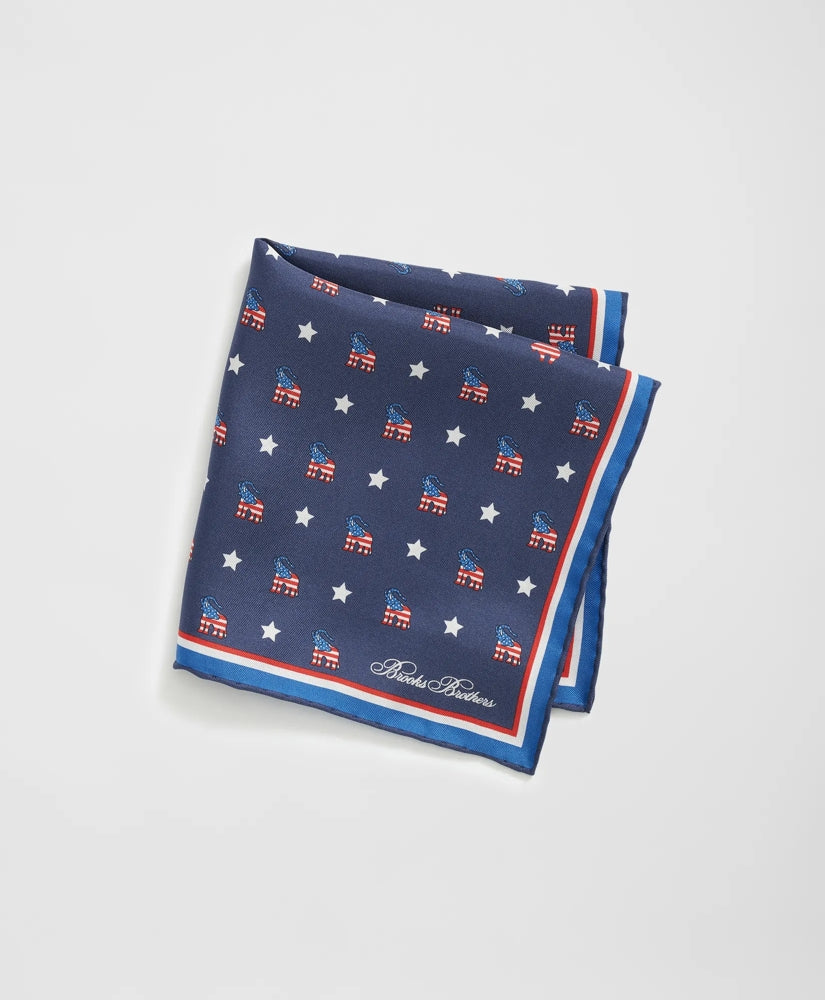 Elephant Motif Silk Pocket Square | Brooks Brothers