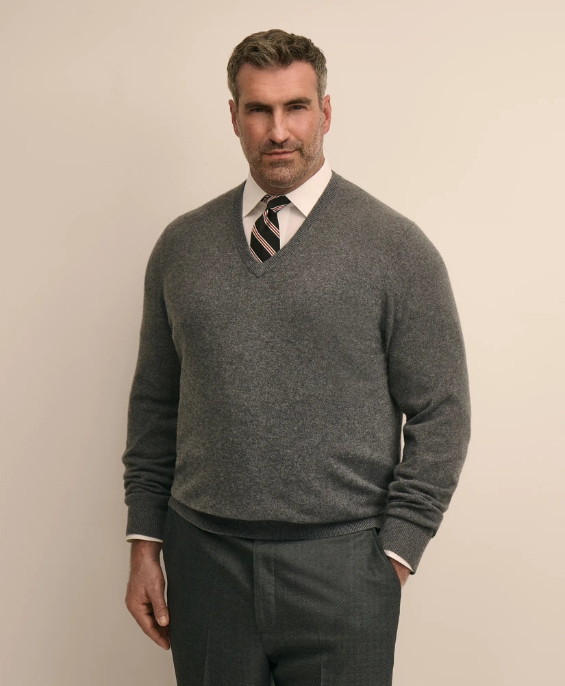 Big & Tall 3-Ply Cashmere V-Neck Sweater | Brooks Brothers