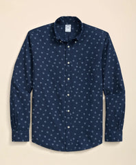 Cotton Sport Shirt in Indigo Foulard Print | Brooks Brothers